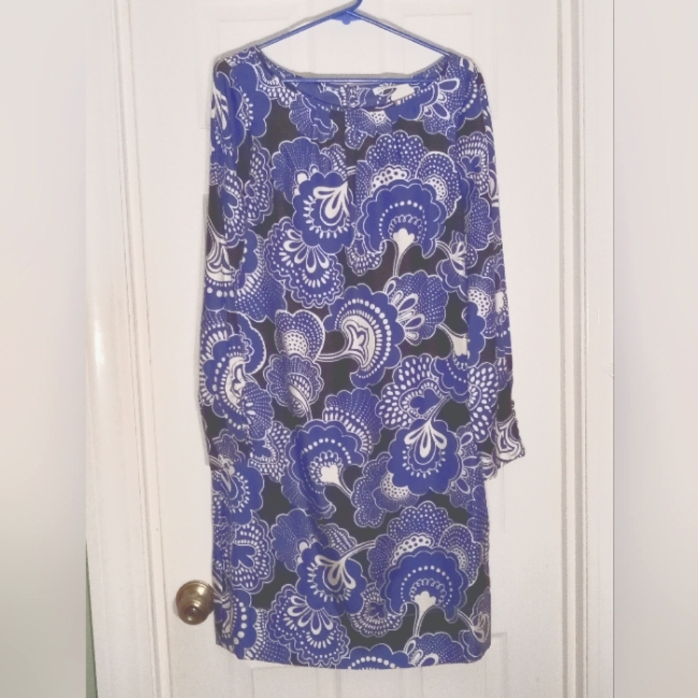 silk floral shift dress Midi Length Banana Republic Large